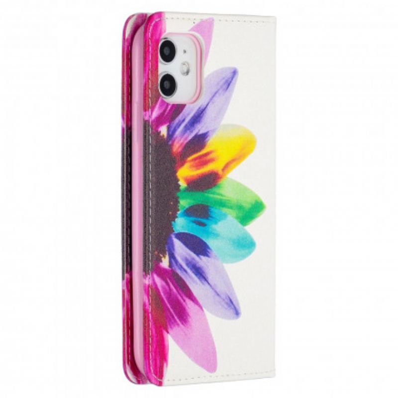 Cover iPhone 11 Flip Cover Akvarel Blomst