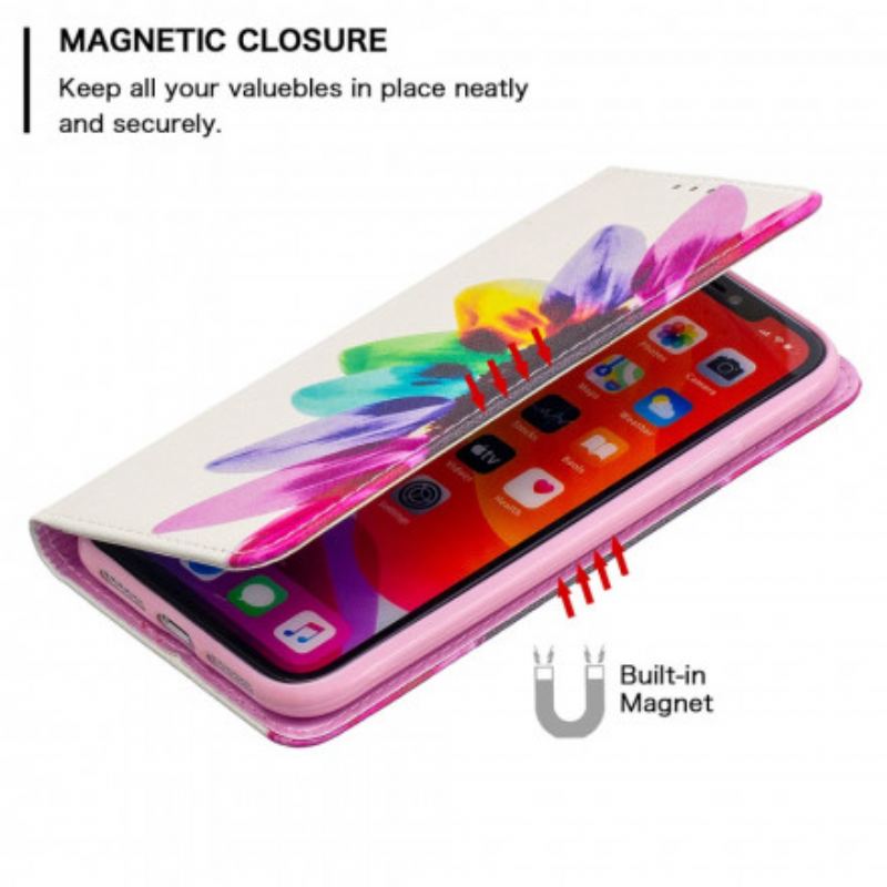 Cover iPhone 11 Flip Cover Akvarel Blomst