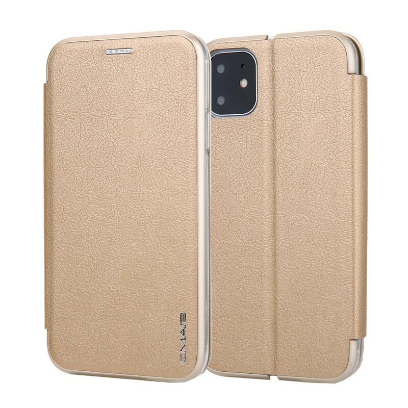 Cover iPhone 11 Flip Cover Metalliske Kanter I Kunstlæder