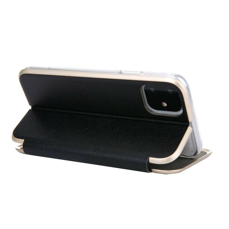 Cover iPhone 11 Flip Cover Metalliske Kanter I Kunstlæder