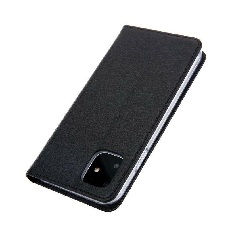 Cover iPhone 11 Flip Cover Silketekstur Med Lædereffekt