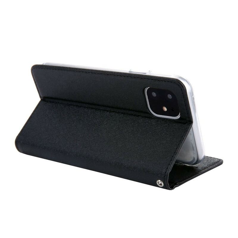 Cover iPhone 11 Flip Cover Silketekstur Med Lædereffekt