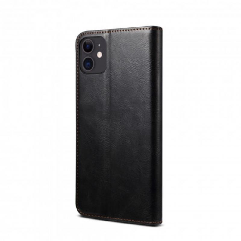 Cover iPhone 11 Flip Cover Voksbehandlet Kunstlæder