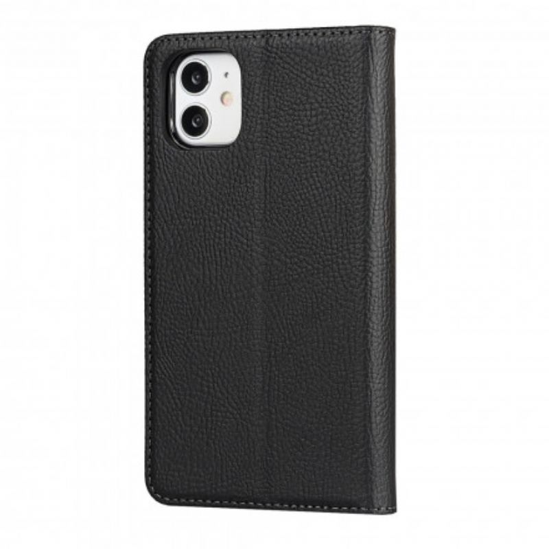 Cover iPhone 11 Med Snor Flip Cover Ægte Litchi Læderrem