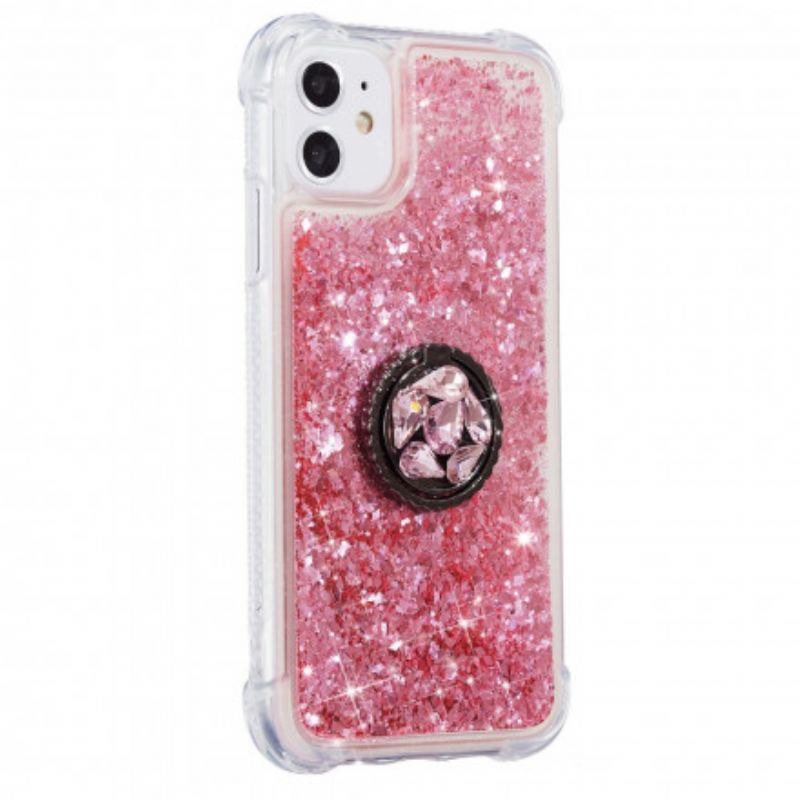 Cover iPhone 11 Pailletter Med Ring-support