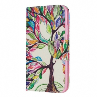 Flip Cover iPhone 11 Farverigt Træ