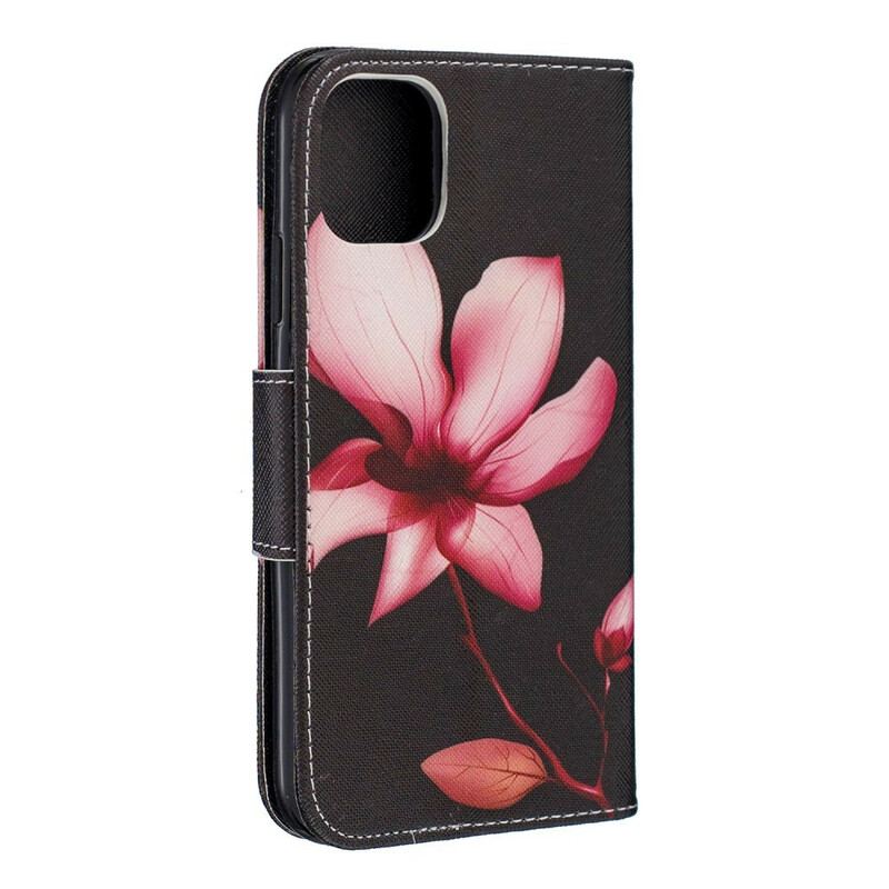 Flip Cover iPhone 11 Lyserød Blomst