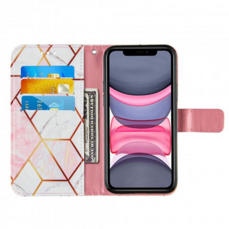 Flip Cover iPhone 11 Marmor Med Snor