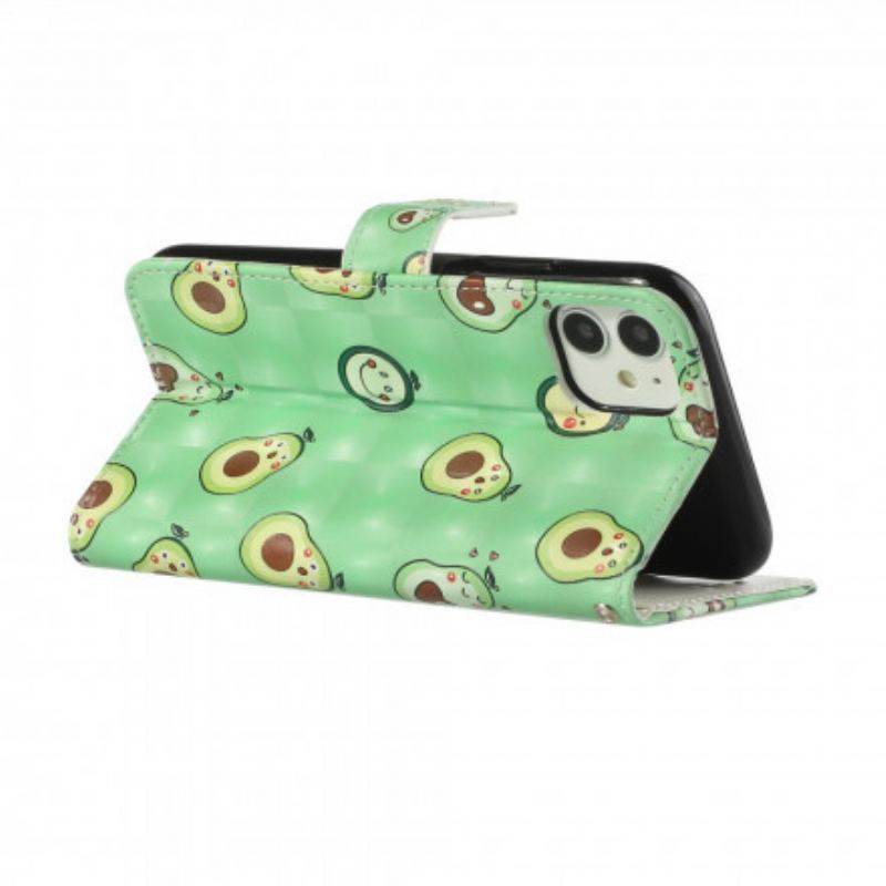 Flip Cover iPhone 11 Med Snor Avocado Justerbar Rem