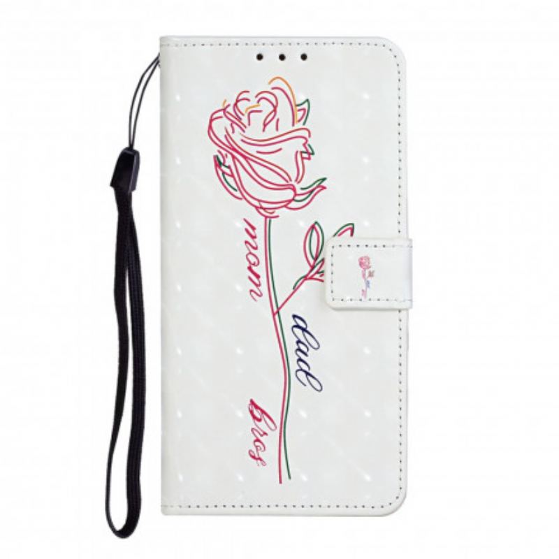 Flip Cover iPhone 11 Med Snor Blomster Justerbar Rem