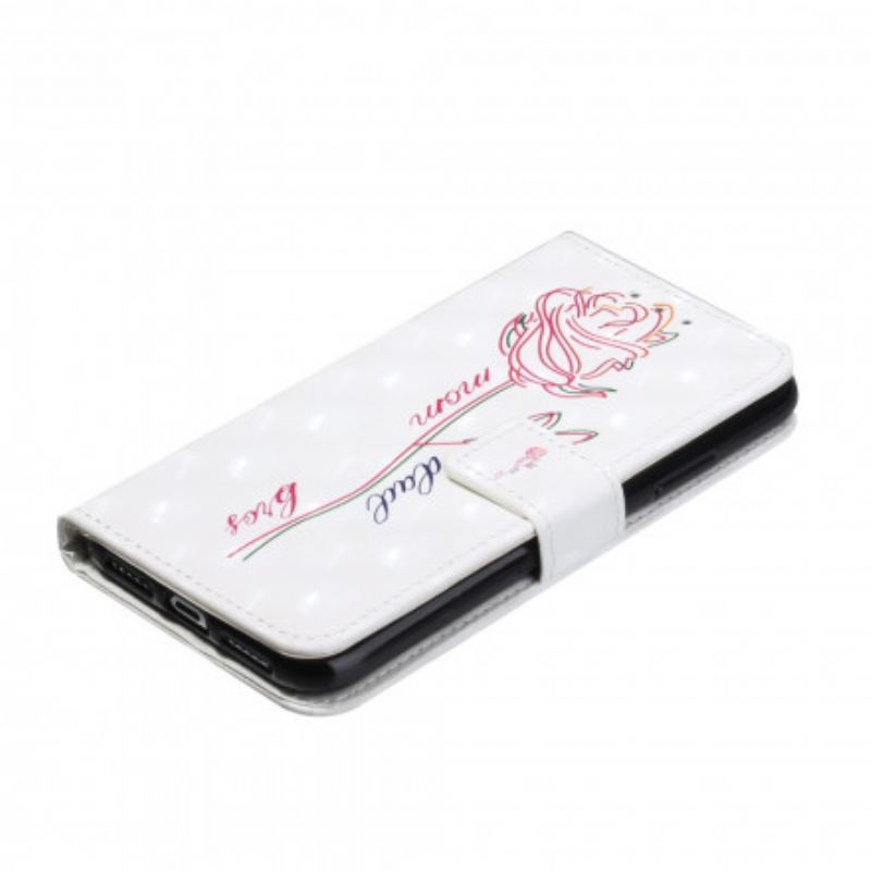 Flip Cover iPhone 11 Med Snor Blomster Justerbar Rem