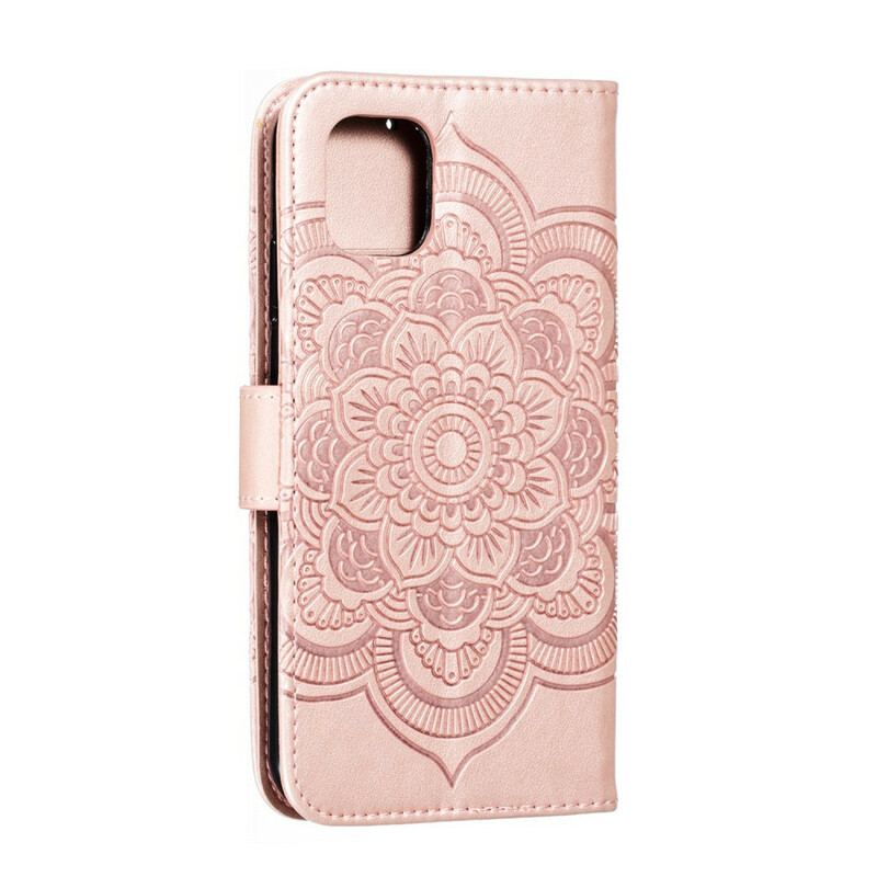 Flip Cover iPhone 11 Med Snor Mandala Med Fuld Rem