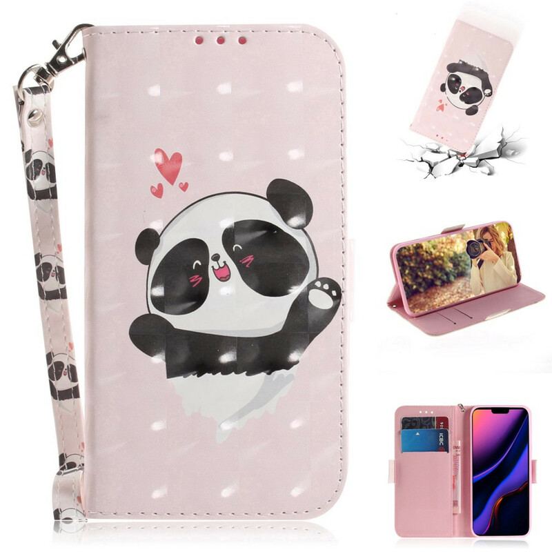 Flip Cover iPhone 11 Med Snor Panda Love Med Snor