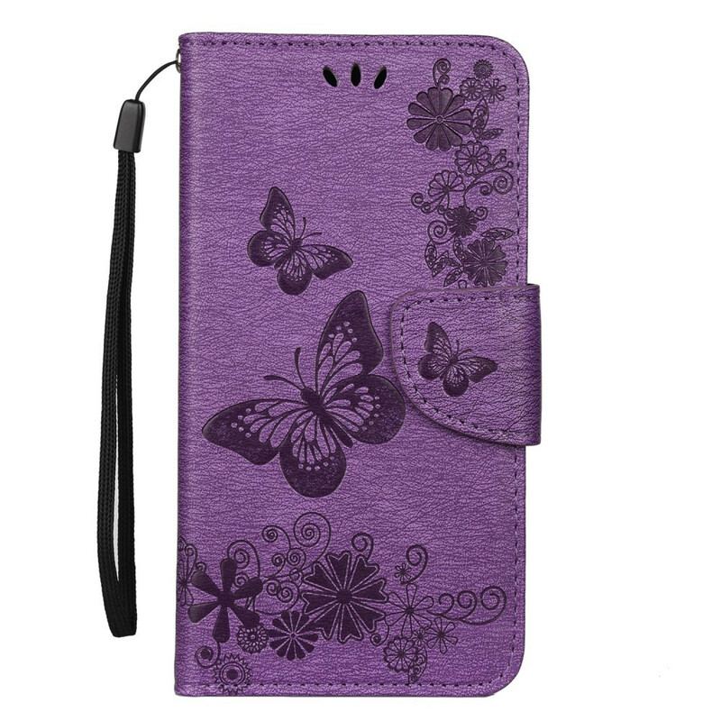 Flip Cover iPhone 11 Med Snor Pragtfulde Stropsommerfugle