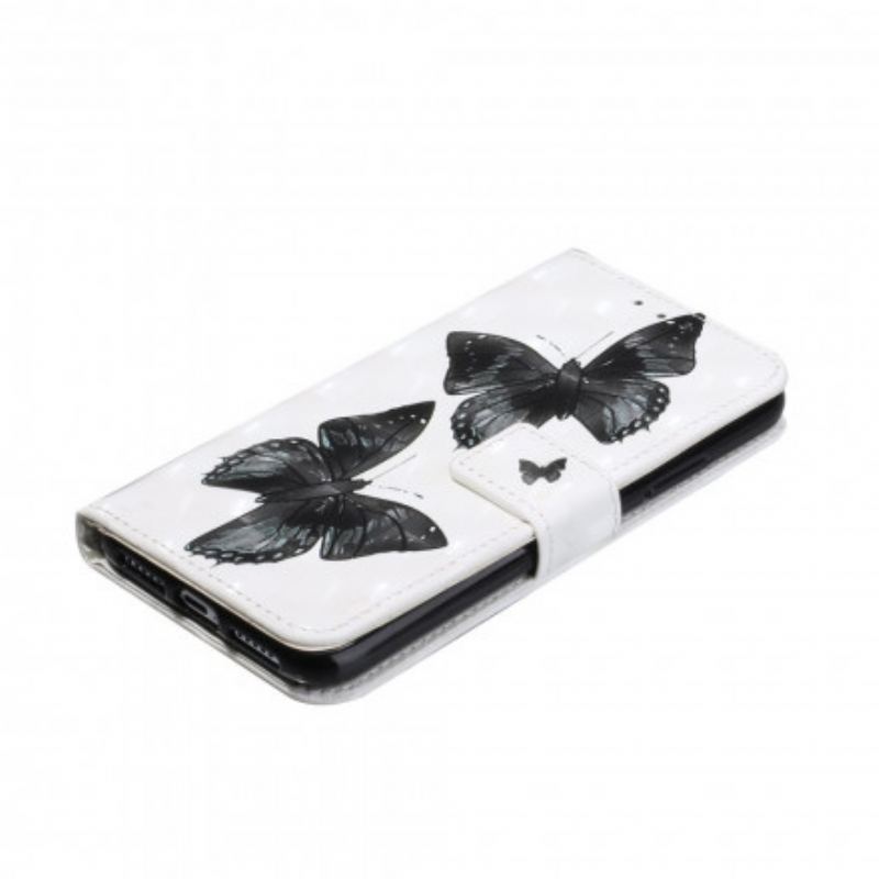 Flip Cover iPhone 11 Med Snor Sommerfugl Justerbar Rem