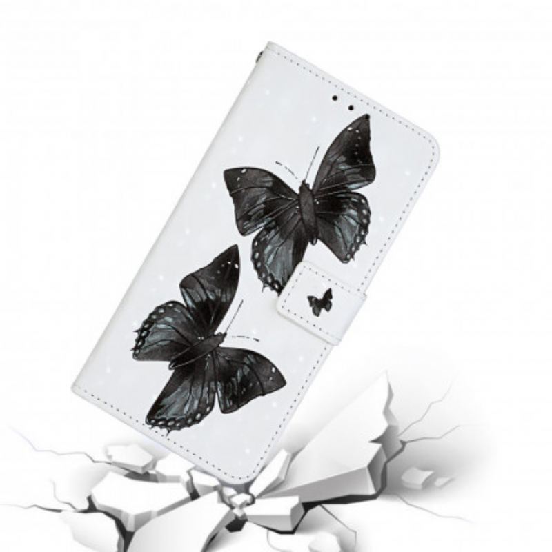 Flip Cover iPhone 11 Med Snor Sommerfugl Justerbar Rem