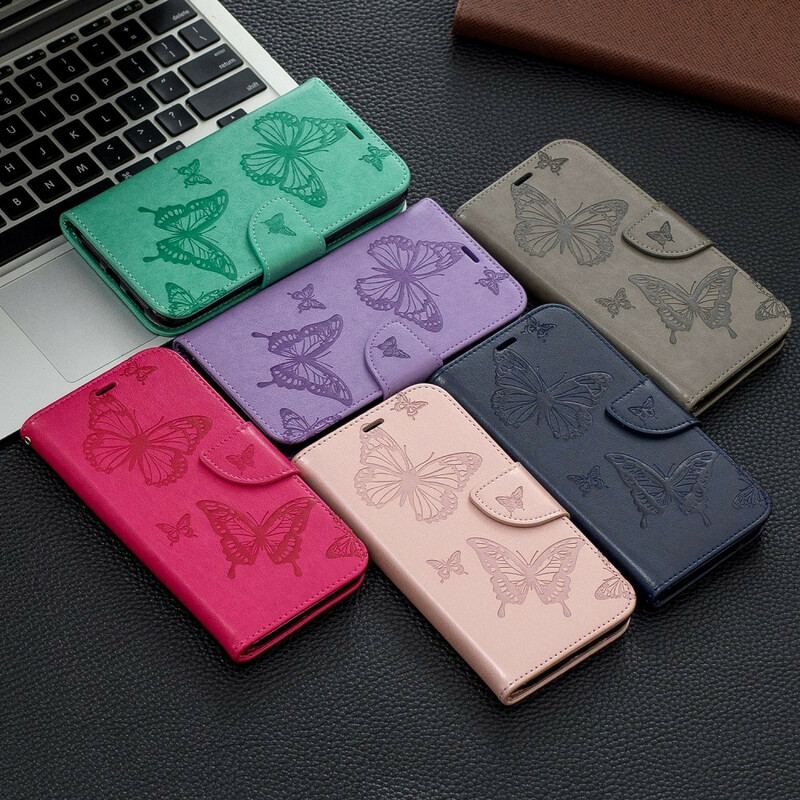 Flip Cover iPhone 11 Med Snor Sommerfugle Trykt Strappy
