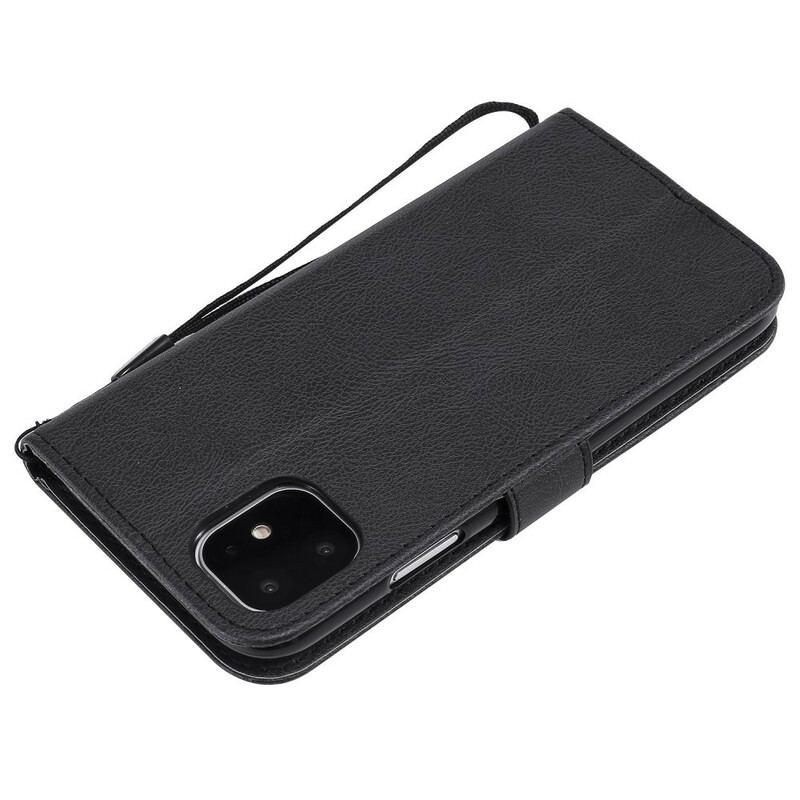 Flip Cover iPhone 11 Med Snor Strappy Lædereffekt