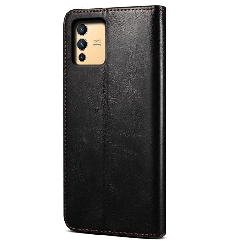 Cover Vivo V23 5G Flip Cover Voksbehandlet Kunstlæder