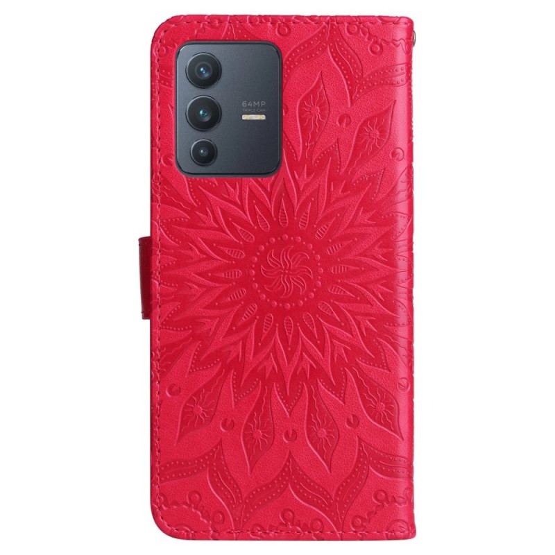 Flip Cover Vivo V23 5G Mandala Sun Med Snor