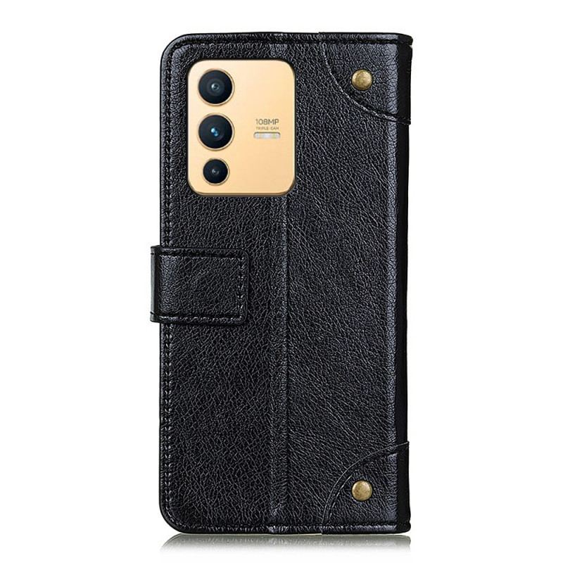 Flip Cover Vivo V23 5G Vintage Nappa Imiteret Læder