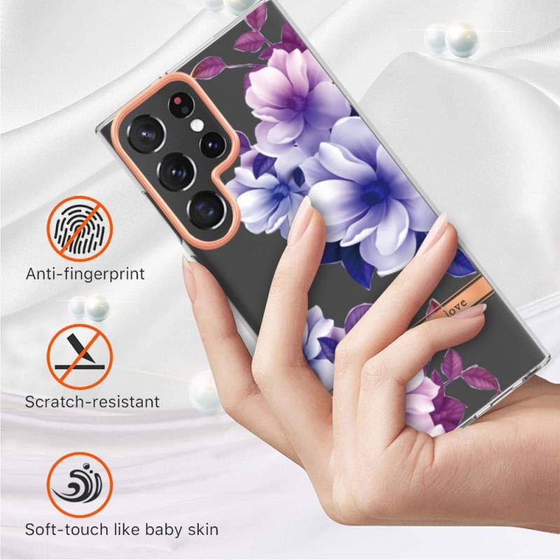 Cover Samsung Galaxy S22 Ultra 5G Blomster Lev Det Liv. Du Elsker