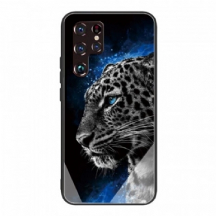 Cover Samsung Galaxy S22 Ultra 5G Feline Face Hærdet Glas