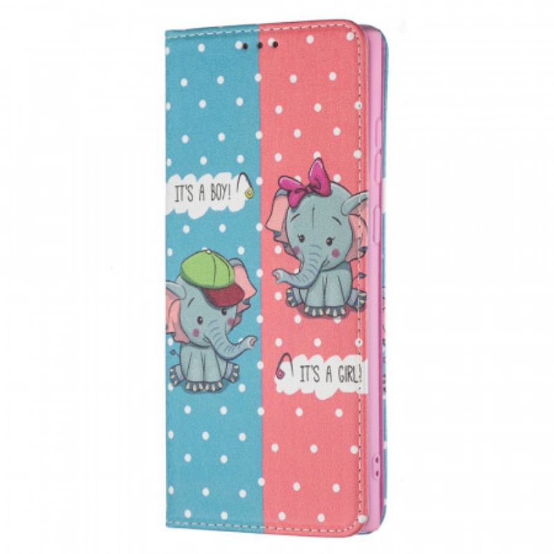 Cover Samsung Galaxy S22 Ultra 5G Flip Cover Baby Elefanter