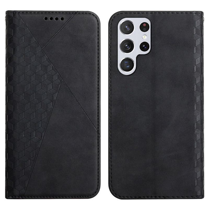 Cover Samsung Galaxy S22 Ultra 5G Flip Cover Geo Lædereffekt