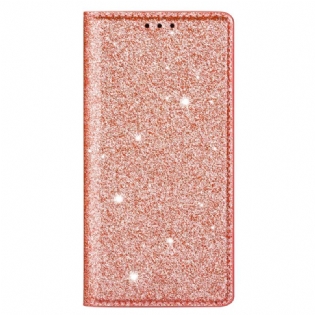 Cover Samsung Galaxy S22 Ultra 5G Flip Cover Sequin Stil