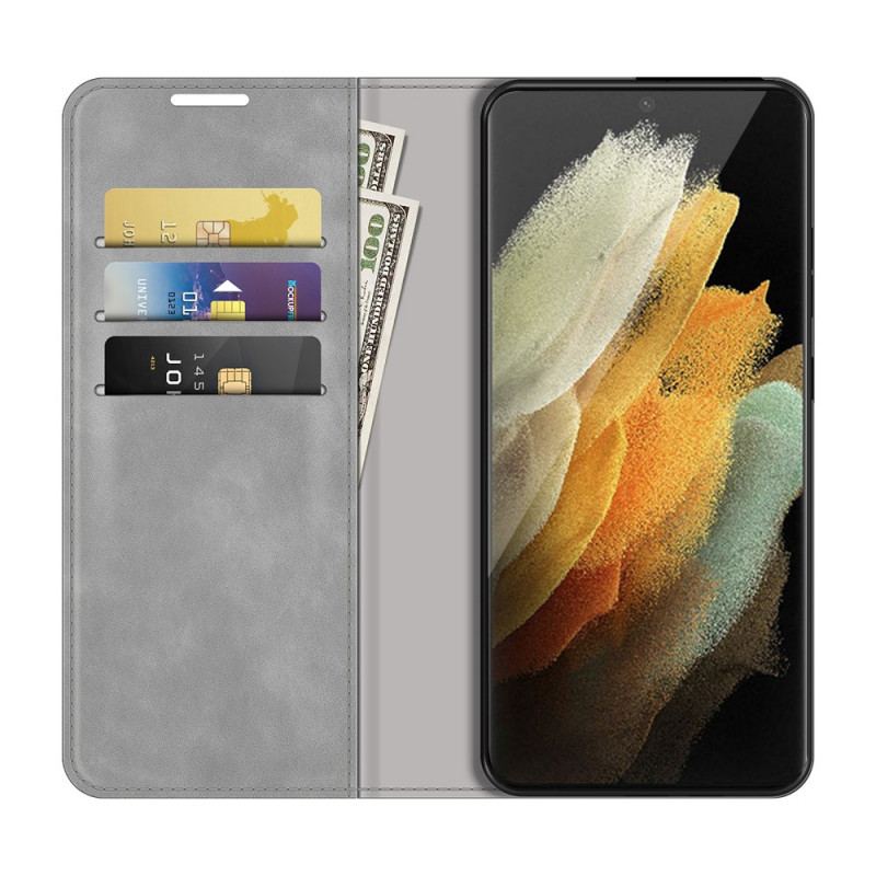 Cover Samsung Galaxy S22 Ultra 5G Flip Cover Stil Læder Design