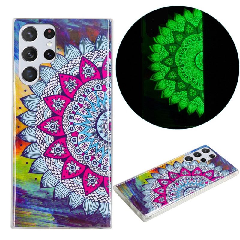 Cover Samsung Galaxy S22 Ultra 5G Fluorescerende Blomsterserie