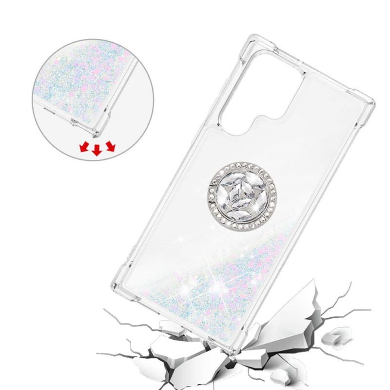 Cover Samsung Galaxy S22 Ultra 5G Glitter Ring-bracket