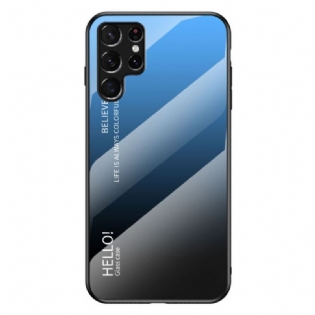 Cover Samsung Galaxy S22 Ultra 5G Hærdet Glas Hej