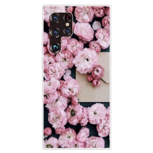 Cover Samsung Galaxy S22 Ultra 5G Lyserøde Blomster