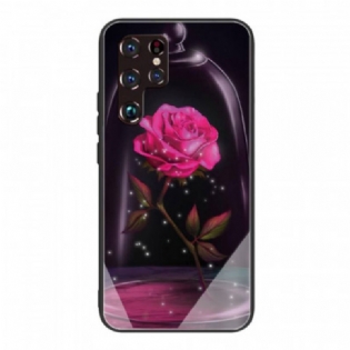 Cover Samsung Galaxy S22 Ultra 5G Magic Pink Hærdet Glas