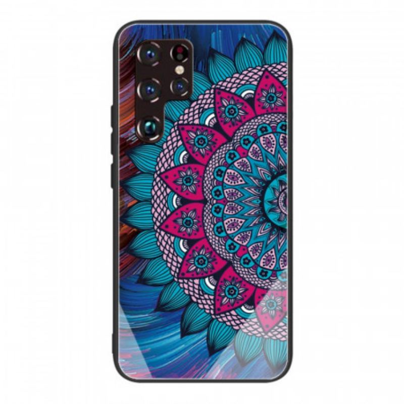 Cover Samsung Galaxy S22 Ultra 5G Mandala Hærdet Glas