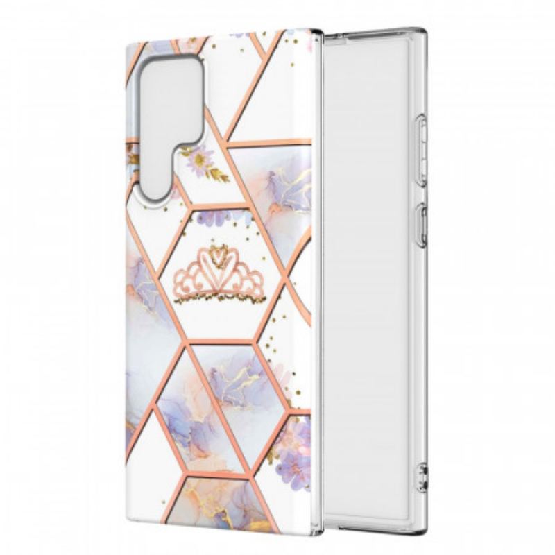 Cover Samsung Galaxy S22 Ultra 5G Marmoreret Krone