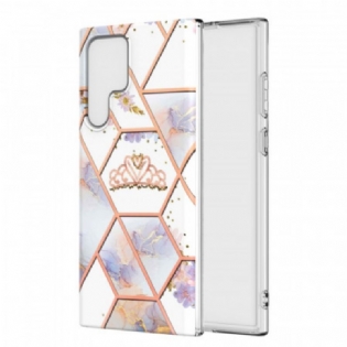 Cover Samsung Galaxy S22 Ultra 5G Marmoreret Krone