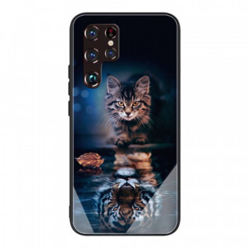 Cover Samsung Galaxy S22 Ultra 5G Mit Tiger Hærdet Glas