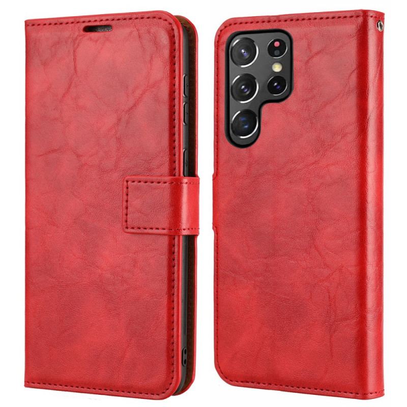 Flip Cover Samsung Galaxy S22 Ultra 5G Aftagelig Vintage Stil