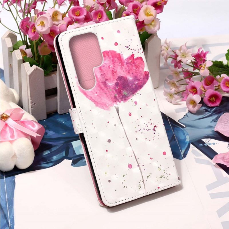 Flip Cover Samsung Galaxy S22 Ultra 5G Akvarel Valmue