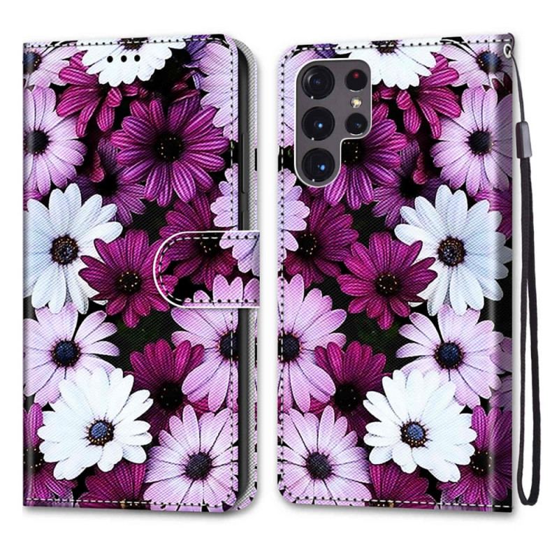 Flip Cover Samsung Galaxy S22 Ultra 5G Blomster Vidunder