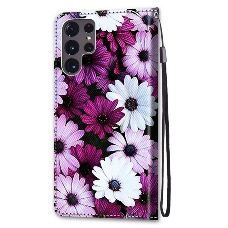 Flip Cover Samsung Galaxy S22 Ultra 5G Blomster Vidunder