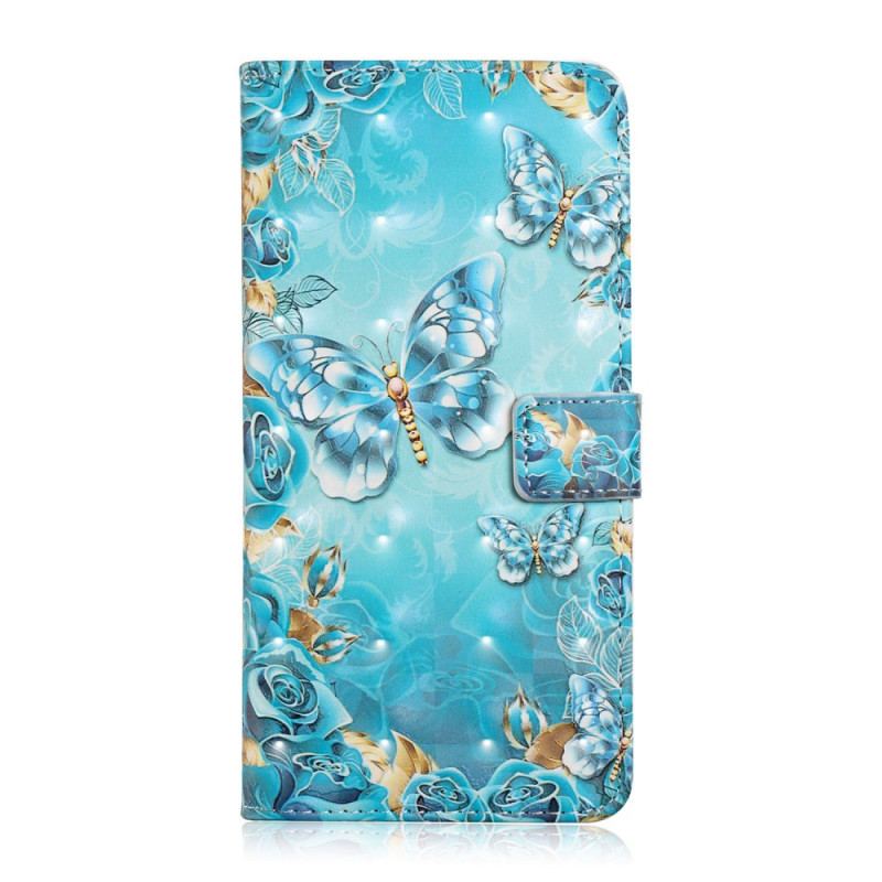 Flip Cover Samsung Galaxy S22 Ultra 5G Flugt Af Sommerfugle