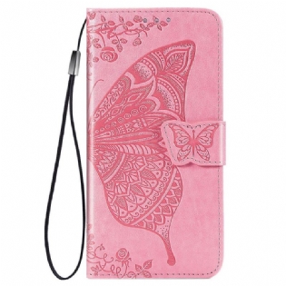 Flip Cover Samsung Galaxy S22 Ultra 5G Halve Sommerfugle