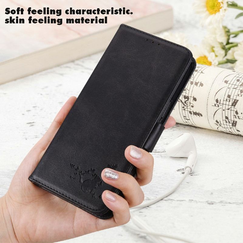 Flip Cover Samsung Galaxy S22 Ultra 5G Kat Og Sommerfugle