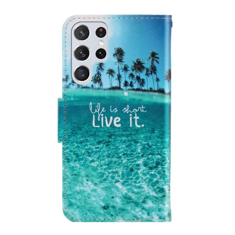 Flip Cover Samsung Galaxy S22 Ultra 5G Med Snor Live It At Lanyard