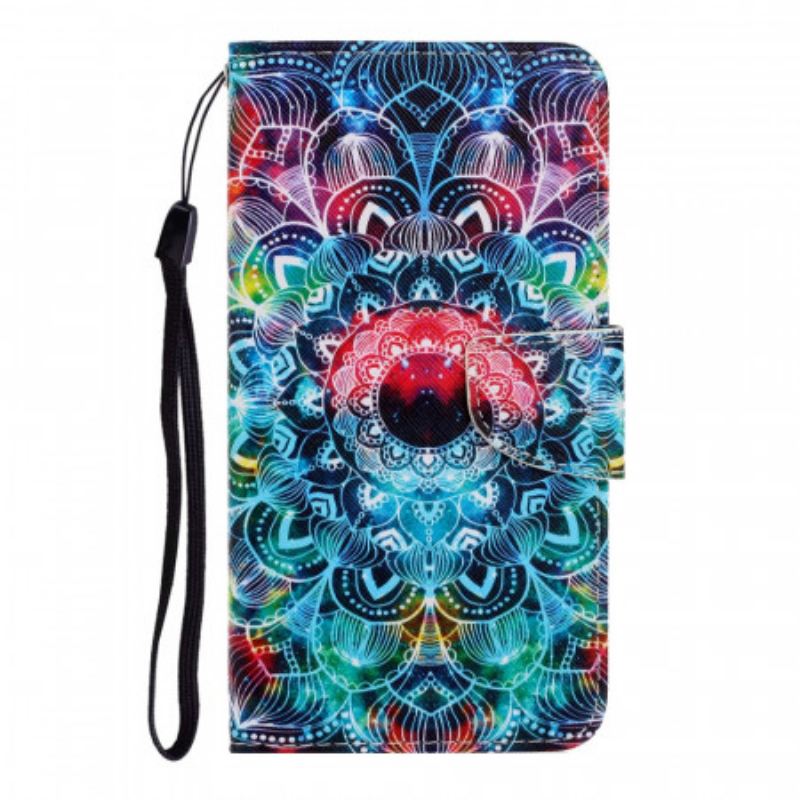 Flip Cover Samsung Galaxy S22 Ultra 5G Med Snor Prangende Strappy Mandala