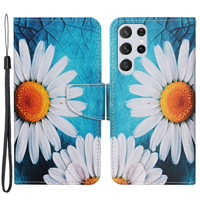 Flip Cover Samsung Galaxy S22 Ultra 5G Med Snor Thong Tusindfryd